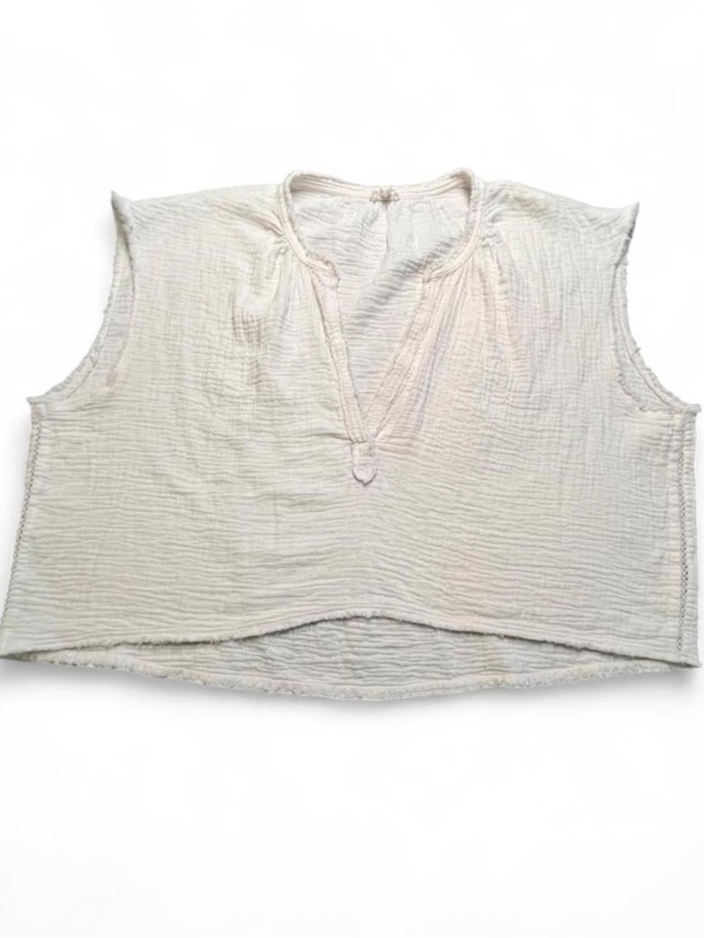 Aerie bone sleeveless crop top Size XL relaxed fit